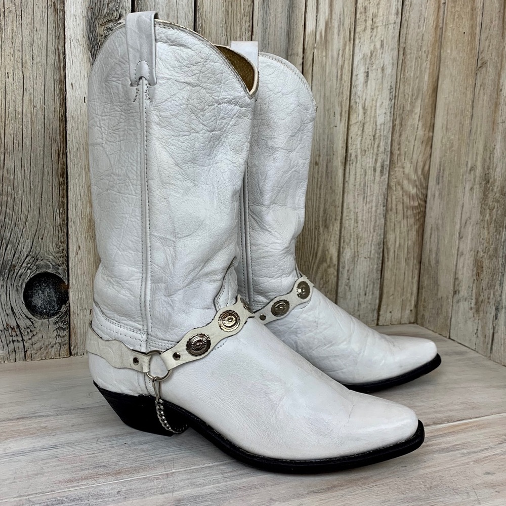 Vintage White Cowboy Boots